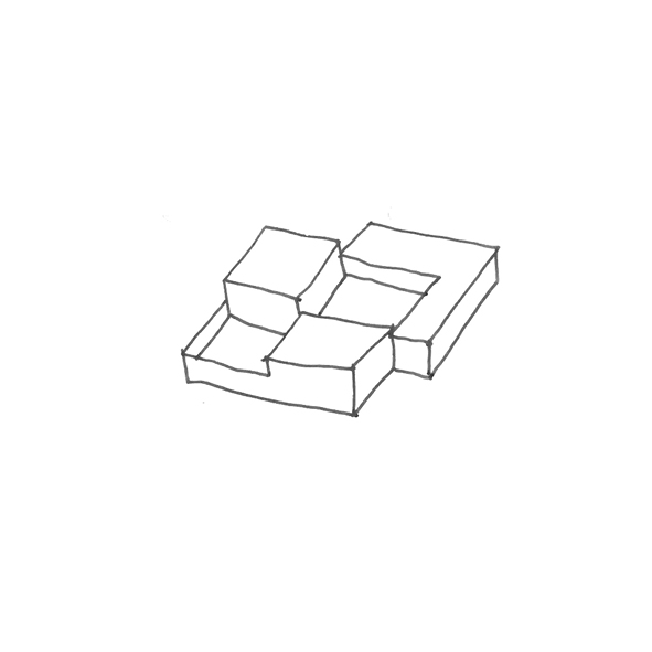 Densification progressive d'une maison à cour.